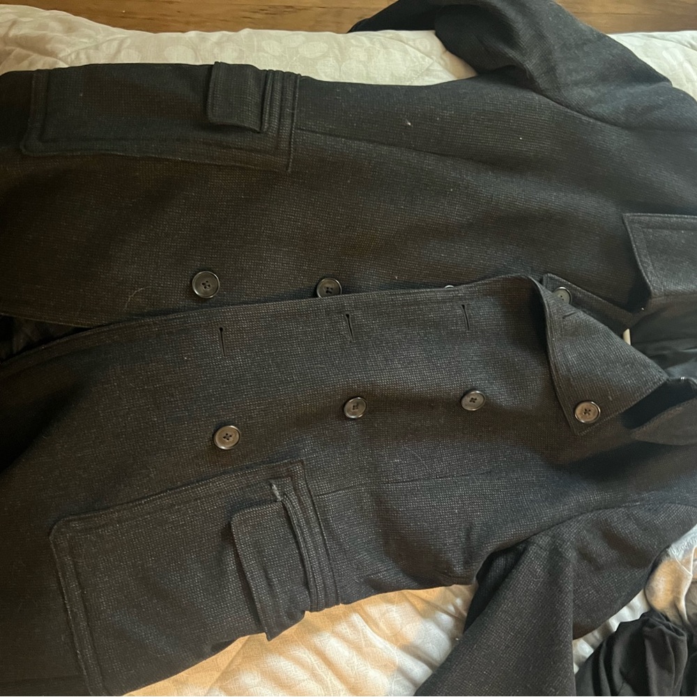 Express Charcoal Double-Breasted Pea Coat